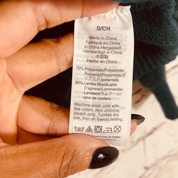 J. Crew Lambs Wool Blend Jewel Shoulder Sweater Emerald Green Women’s Small - Picture 5 of 7